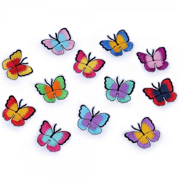 Applikation zum Aufbügeln (bunte Schmetterlinge - zufällige Farben)