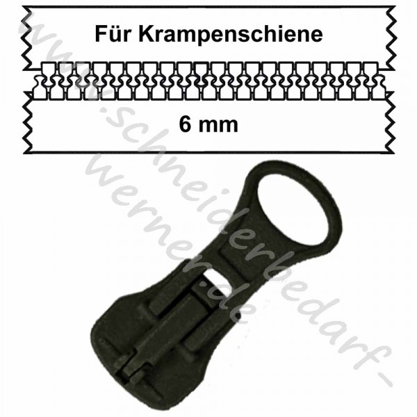 runder Löffelgriff in gleicher Farbe (Automatik) !für dunkelolivgrün (120) 6 mm Krampenschiene)!