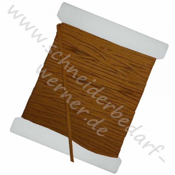 Kordel (flach, eckig) Velours-Lederimitat 3 mm x 1 mm