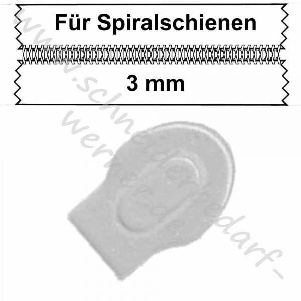 3 mm - Zipper/Schieber für Spiralschiene