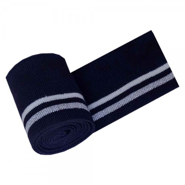 110 cm Bundabschluss / Strickbündchen glatt, gestreift/Streifen (6 cm breit) mit LUREX