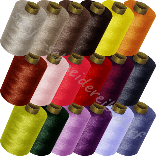 Nähgarn Polyester (1000 m / Stärke 100 / GOLDMANN) - 5er-Set (5 verschiedene Farben)