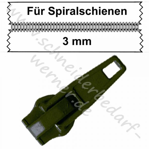 Standard-Automatikschieber in gleicher Farbe !für olivgrün (305) 3 mm Spiralschiene!