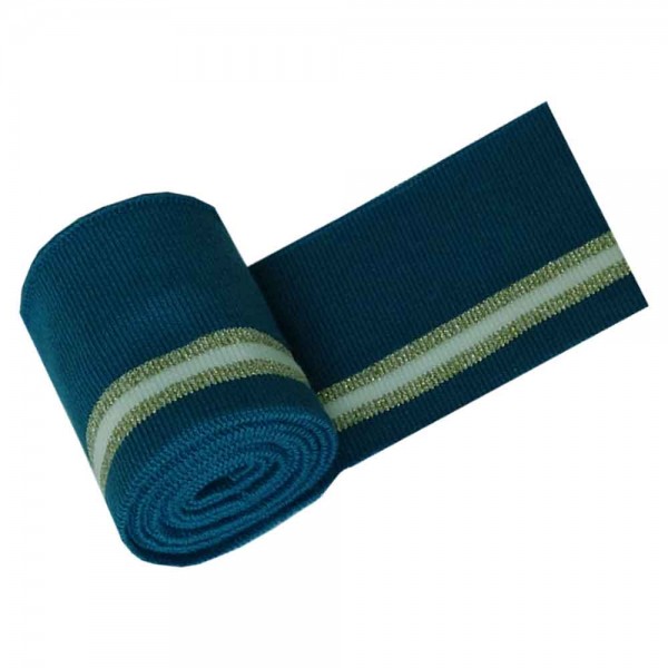 110 cm Bundabschluss / Strickbündchen glatt, gestreift/Streifen (6 cm breit) mit LUREX