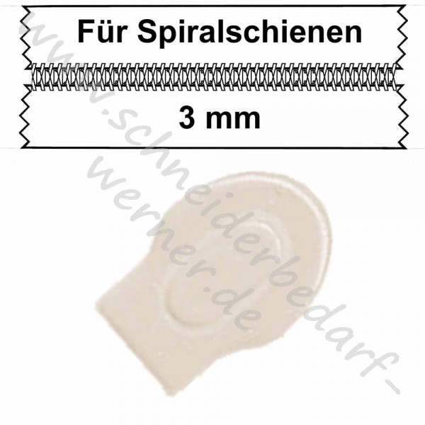 Metall-Bettwäscheschieber ohne Griff in gleicher Farbe !für hellbeige (123) 3 mm Spiralschiene!