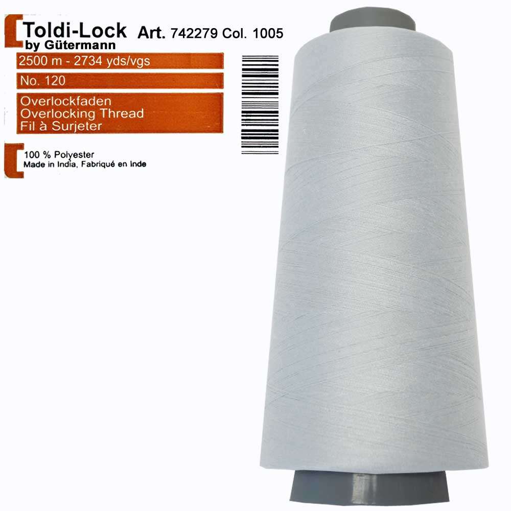 Toldi Overlockgarn No. 120 4x 2500m - Konen Garn Lemon