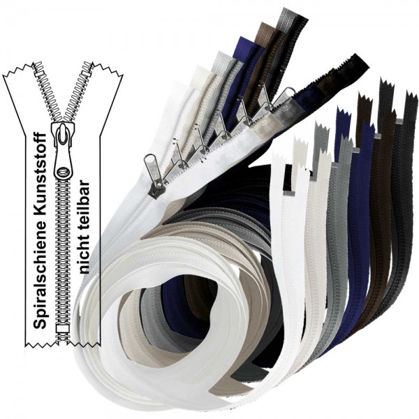 6 mm - Reißverschluss Spiralschiene (Kunststoff) - Zelt - 1-Weg - Nicht Teilbar