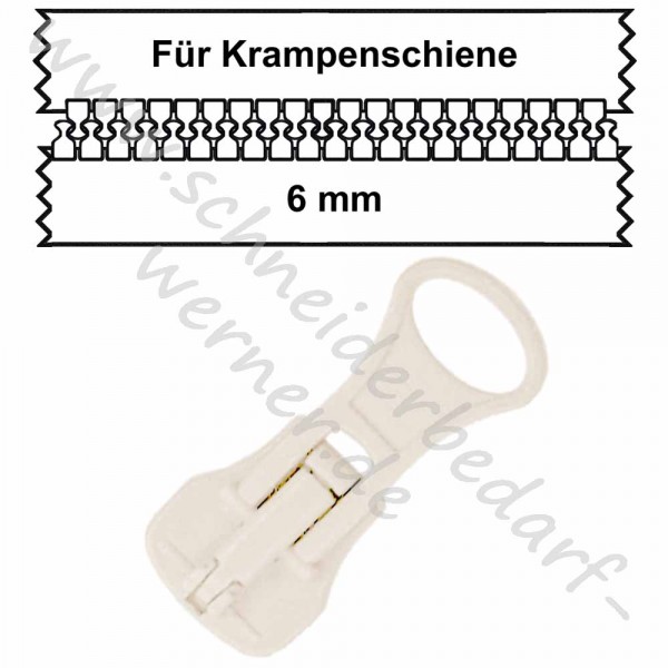 runder Löffelgriff in gleicher Farbe (Automatik) !für hellbeige (841) 6 mm Krampenschiene!