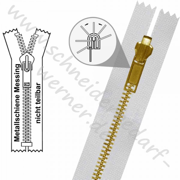 6 mm - 1-Weg-Wende-Reißverschluss (Metallschiene) - Nicht Teilbar