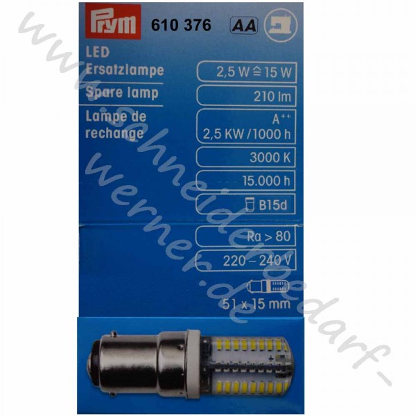 PRYM LED Ersatzlampe für Nähmaschinen (2,5W / 220V))