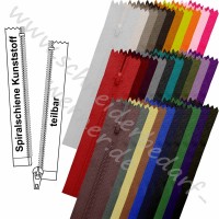 Reißverschluss für Jacken - 6 mm Spiralschiene (Kunststoff) - 1-Weg - Teilbar Reißverschluss für Jacken - 6 mm Spiralschiene (Kunststoff) - 1-Weg - Teilbar