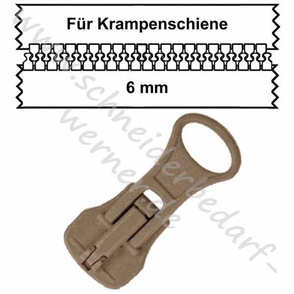 runder Löffelgriff in gleicher Farbe (Automatik) !für dunkelbeige (573) 6 mm Krampenschiene!