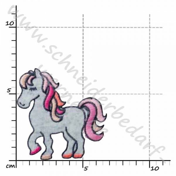 Applikation zum Aufbügeln (Pony rosa-weiß)