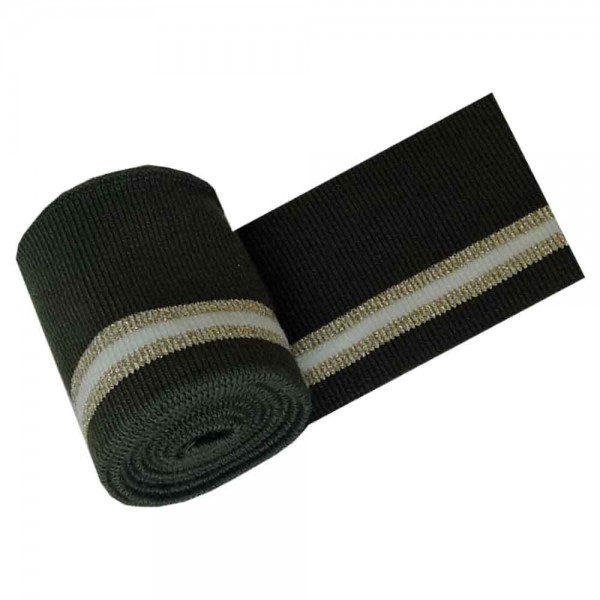 110 cm Bundabschluss / Strickbündchen glatt, gestreift/Streifen (6 cm breit) mit LUREX