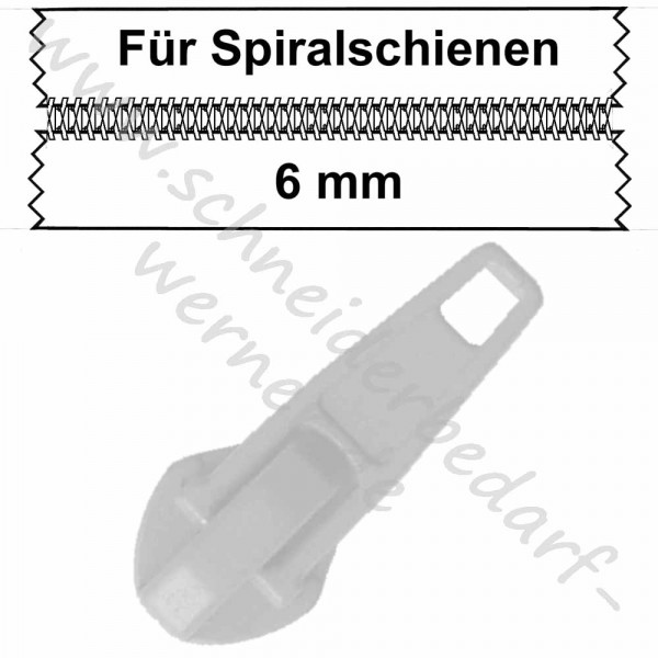 6 mm - Zipper/Schieber für Spiralschiene
