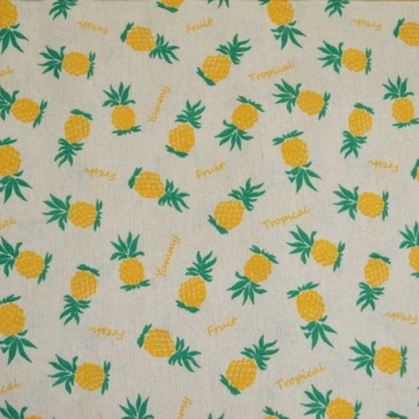 Baumwolle Canvas Stoff "Tropical Fruit / Ananas"