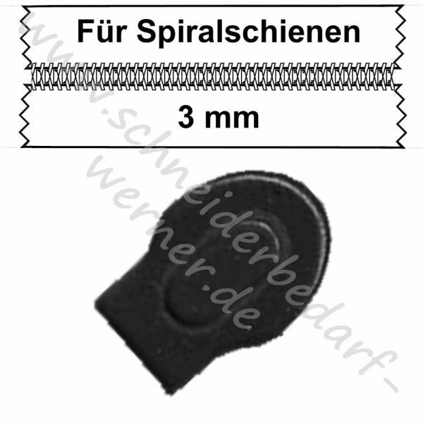 Kunststoff-Bettwäscheschieber ohne Griff in gleicher Farbe !für schwarz (000) 3 mm Spiralschiene!