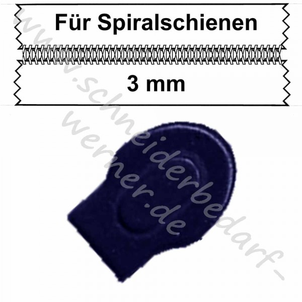 Metall-Bettwäscheschieber ohne Griff in gleicher Farbe !für dunkelblau (043) 3 mm Spiralschiene!