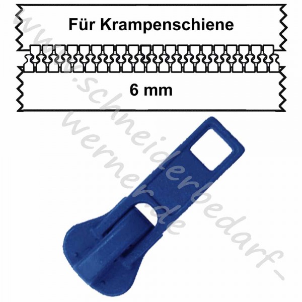 eckiger Griff in gleicher Farbe (Automatik) !für königsblau (044) 6 mm Krampenschiene!
