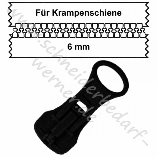 runder Löffelgriff in gleicher Farbe (Automatik) !für schwarz (580) 6 mm Krampenschiene!