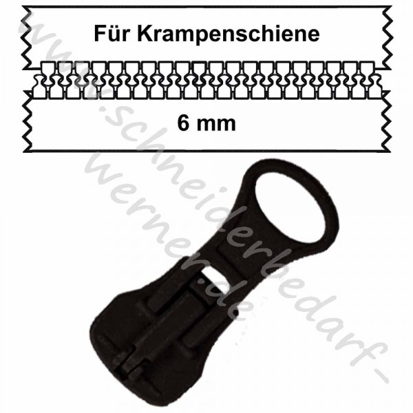 runder Löffelgriff in gleicher Farbe (Automatik) !für dunkelbraun (916) 6 mm Krampenschiene!