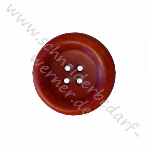Kunststoffknopf "matt-rot mit Rand"