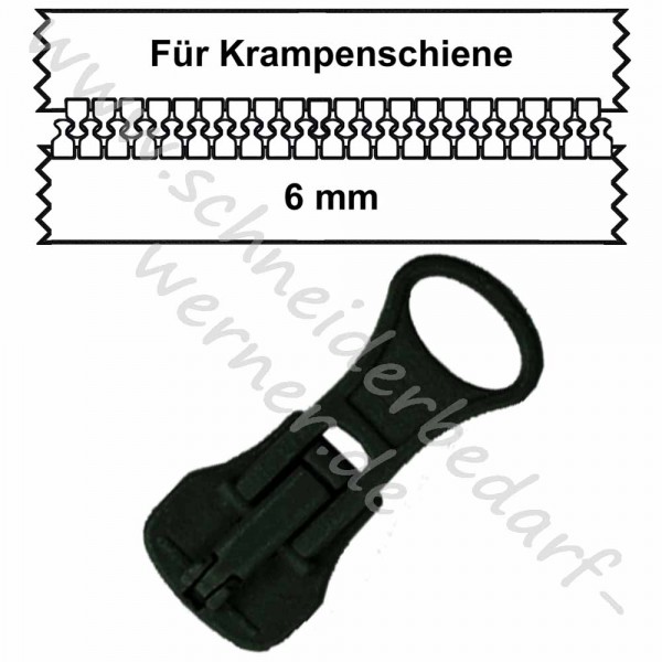 runder Löffelgriff in gleicher Farbe (Automatik) !für dunkelgrün (890) 6 mm Krampenschiene!